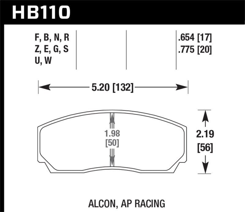 Hawk Performance HB110U.775 DTC-70 Motorsport Brake Pads
