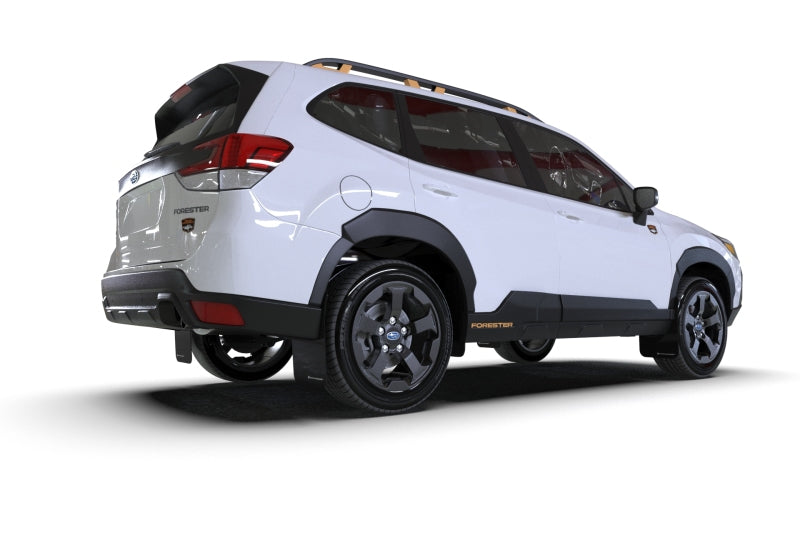 Rally Armor UR Mud Flaps - 2022-2025 Subaru Forester - Black/Orange Logo - #MF82-UR-BLK/WOR