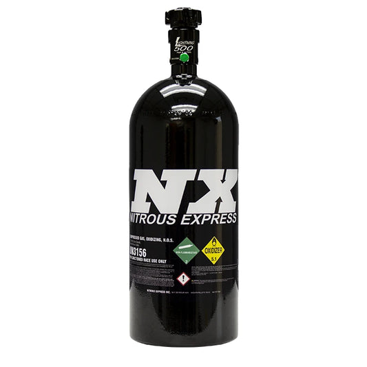 Nitrous Express 10lb Bottle with Lightning 500 Valve & 6AN Nipple - Black 11100B-6