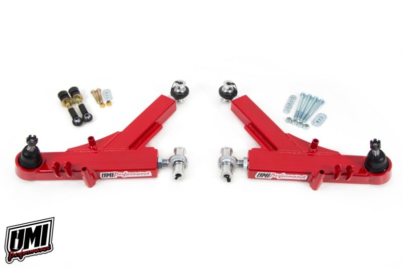 UMI Performance 2309-R Boxed Adjustable Lower A-Arms Rod Ends Red