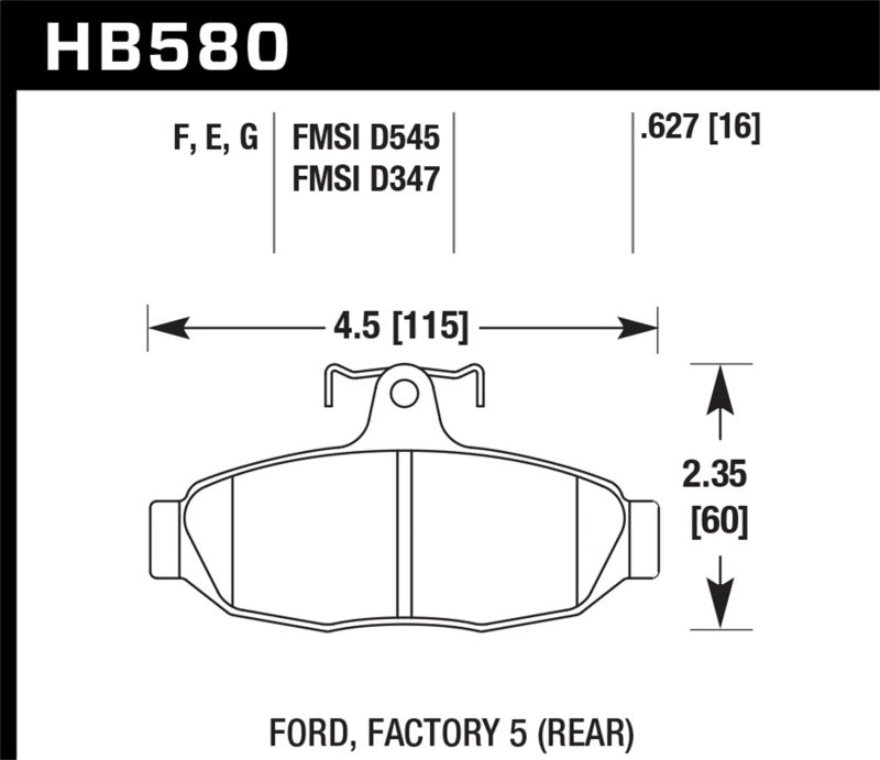 Hawk Performance HB580F.627 HPS Performance Street Brake Pads