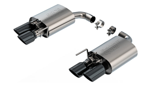 Borla 11985BC Axle-Back Exhaust System S-Type with Black Chrome Tips for 2024-2026 Ford Mustang GT (5.0L V8, with Active Exhaust)