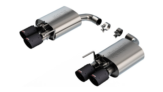 Borla 11985CFBA Axle-Back Exhaust System S-Type with Carbon Fiber Tips for 2024-2026 Ford Mustang GT (5.0L V8, with Active Exhaust)