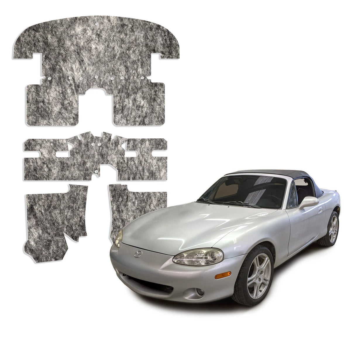 DEI for 1990-2005 Mazda Miata NA & NB Under Carpet Interior Insulation Kit - 1/2in Thick