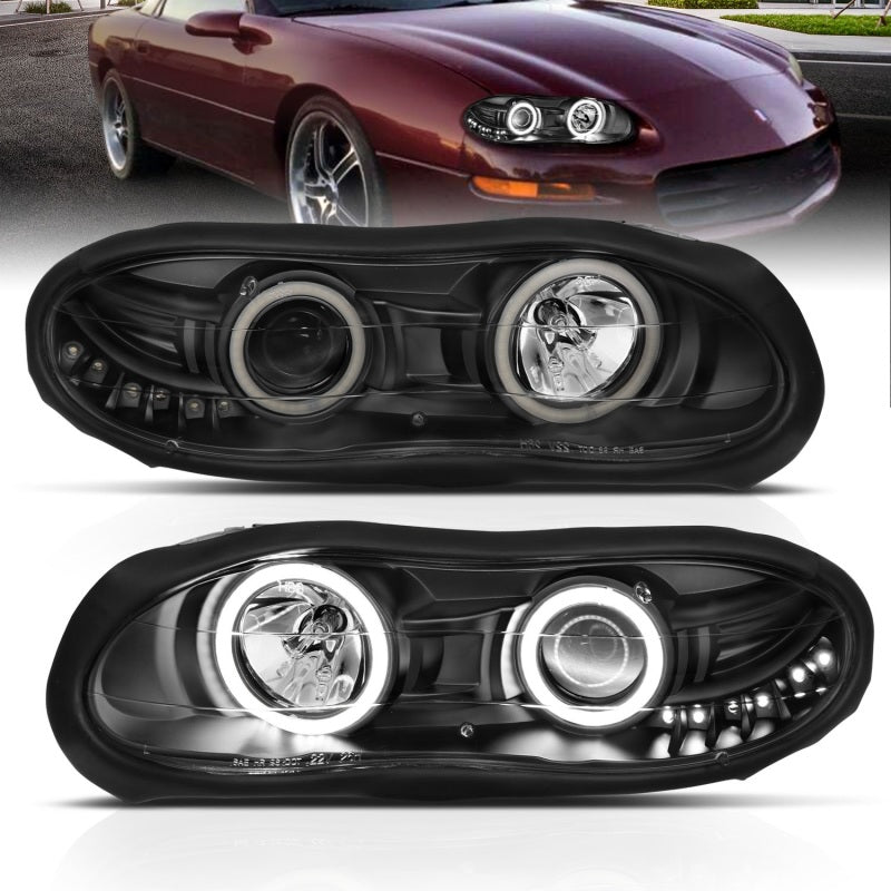 ANZO 1998-2002 Chevrolet Camaro LED Projector Headlights