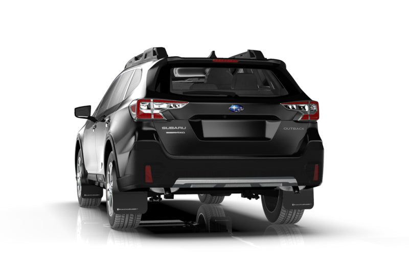 Rally Armor UR Mud Flaps - 2020-2025 Subaru Outback - Black/White Logo - #MF66-UR-BLK/WH