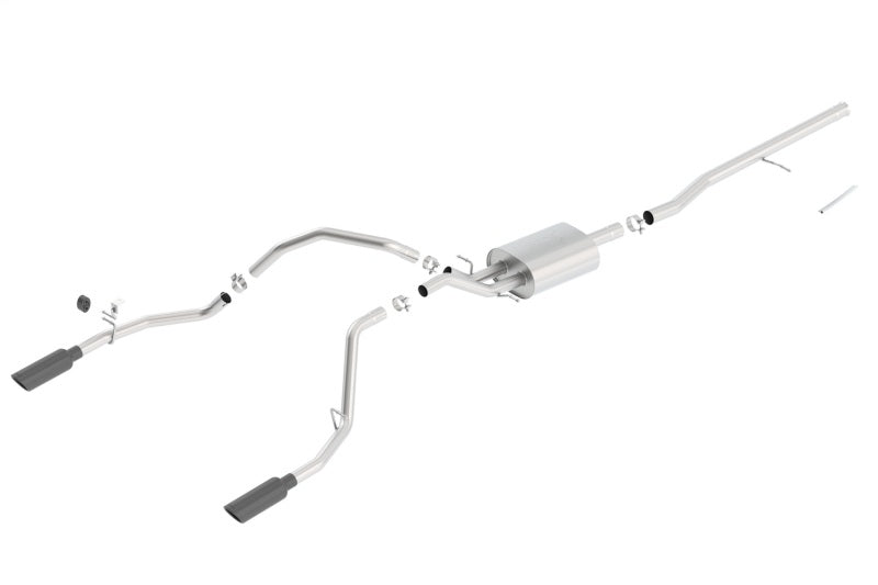 Borla 140537BC 14 Silv/Sierra C/B Exhaust ATAK 1500 5.3L V8 AT/MT 2&4WD Ext Cab (78.7) WB - Black Chrome - #140537BC