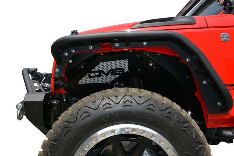 DV8 Offroad 07-18 Jeep Wrangler JK Front Aluminum Inner Fender - Black - #INFEND-01FB