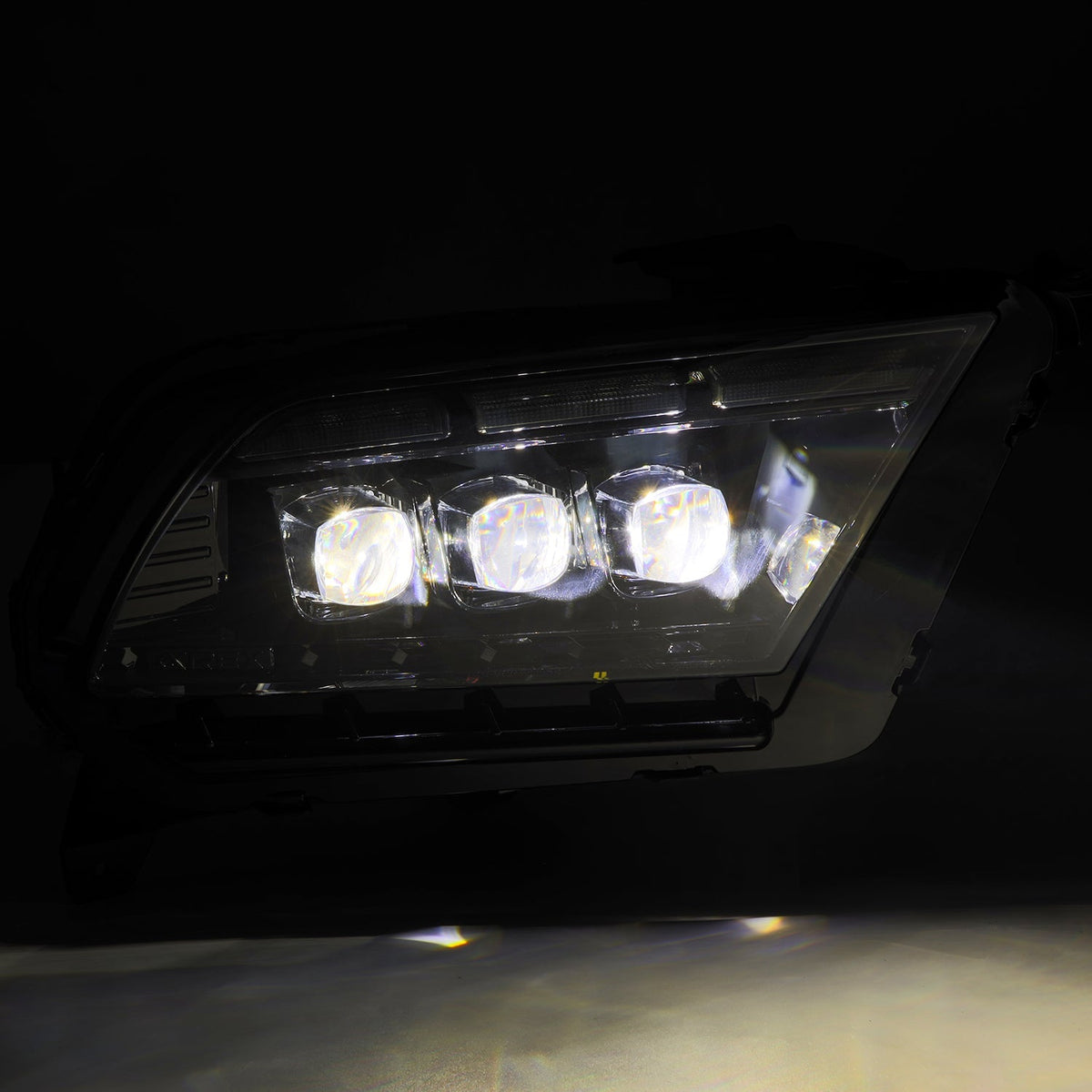 AlphaRex 880488 13-14 Ford Mustang NOVA LED Projector Headlights Alpha-Black with Activation Light & Sequential Signal / Switchback DRL
