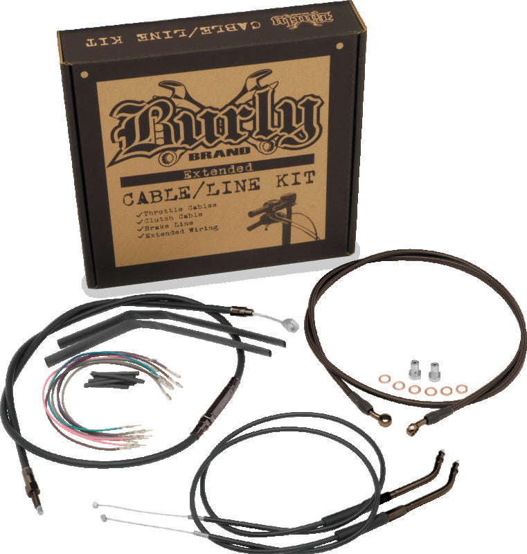 Burly Brand B30-1148 Control Kit 14 in T-Bar Black for 2007-2011 Harley-Davidson Dyna
