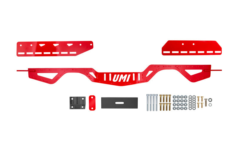 UMI Performance 3108-R Modular Adjustable Transmission Crossmember Red