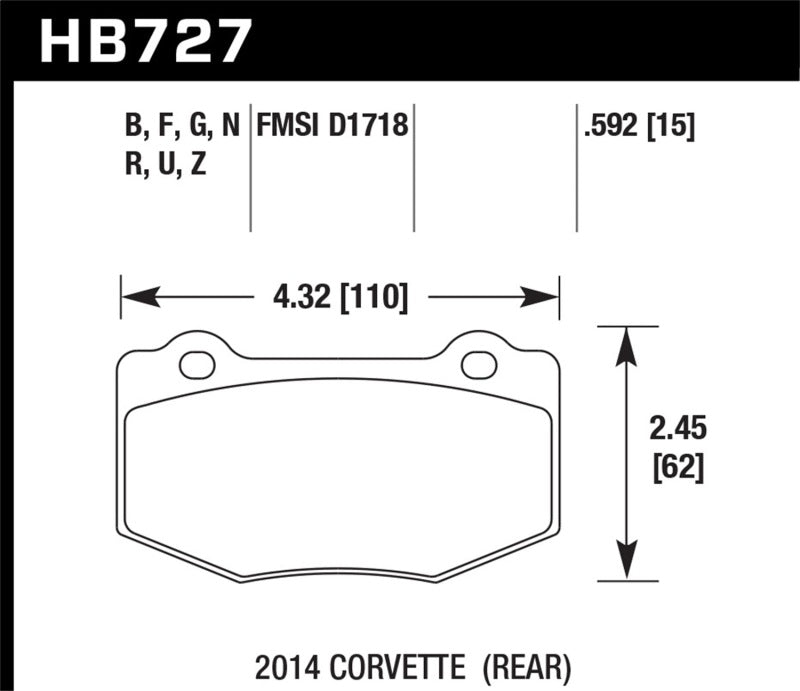 Hawk Performance HB727C.592 HPX Motorsport Brake Pads