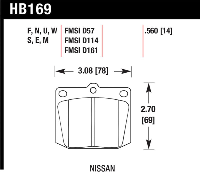 Hawk Performance HB169E.560 Blue 9012 Motorsport Brake Pads