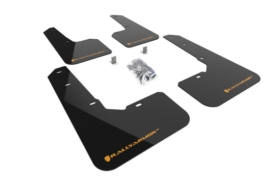 Rally Armor UR Mud Flaps - 2022-2025 Subaru Outback - Black/Orange Logo - #MF76-UR-BLK/WOR
