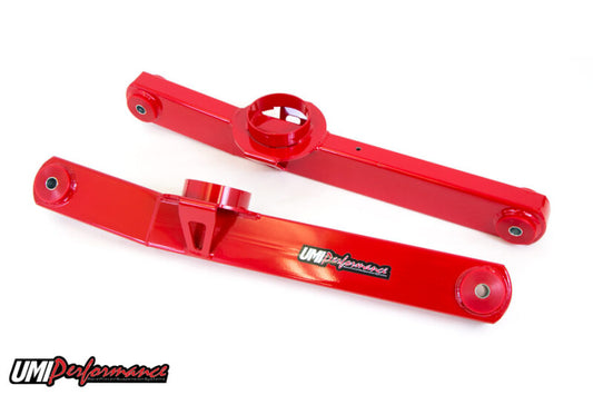 UMI Performance 3650-R Rear Lower Control Arms/Trailing Arms Red