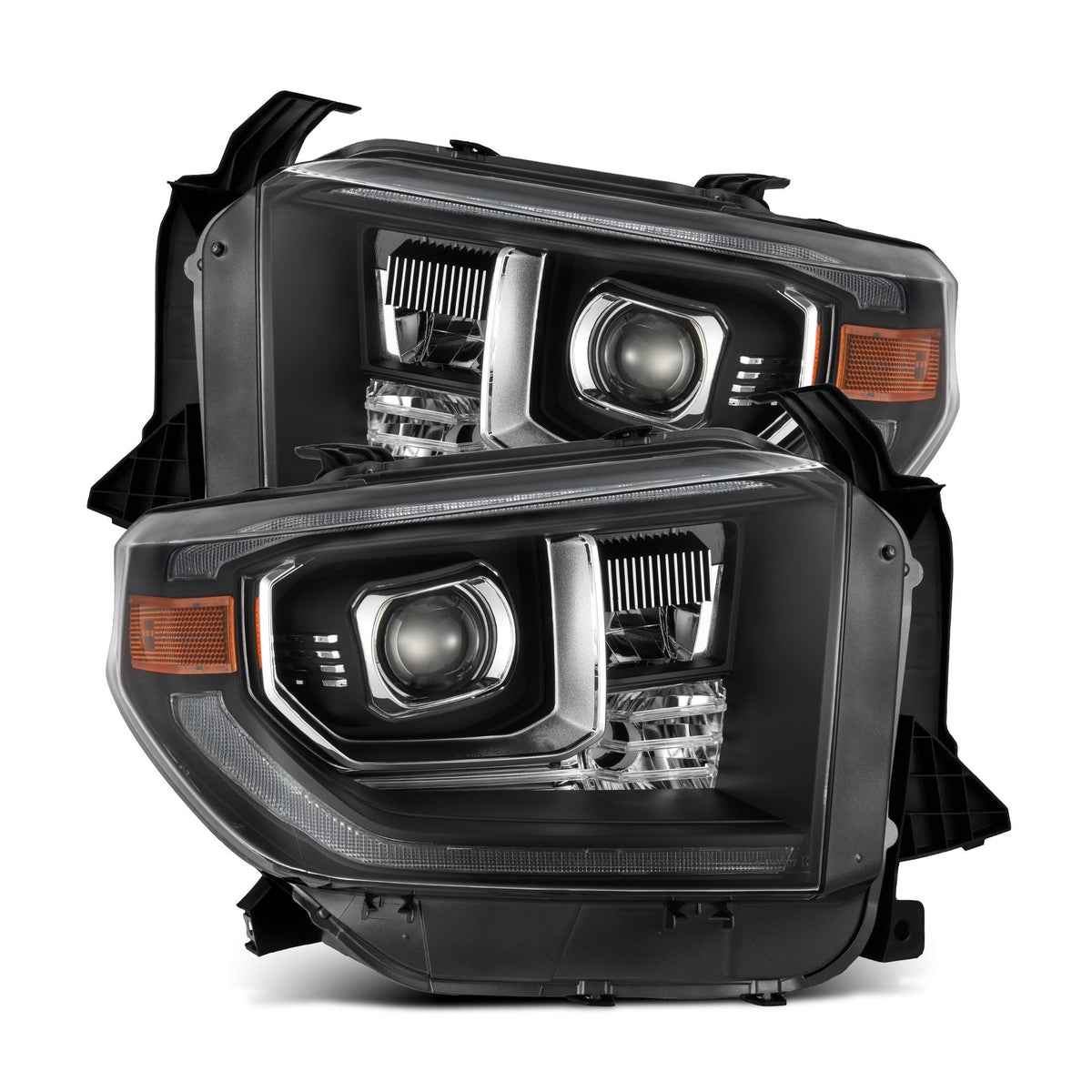 AlphaRex 880835 14-21 Toyota Tundra LUXX-Series LED Projector Headlights Black with Activation Light & Sequential Signal + DRL