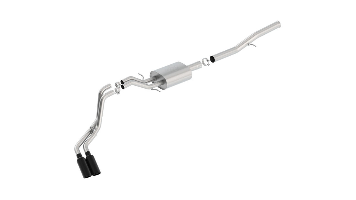 Borla 140577BC Cat-Back Exhaust System ATAK with Black Chrome Tips for 2014-2018 Chevrolet Silverado 1500 / GMC Sierra 1500