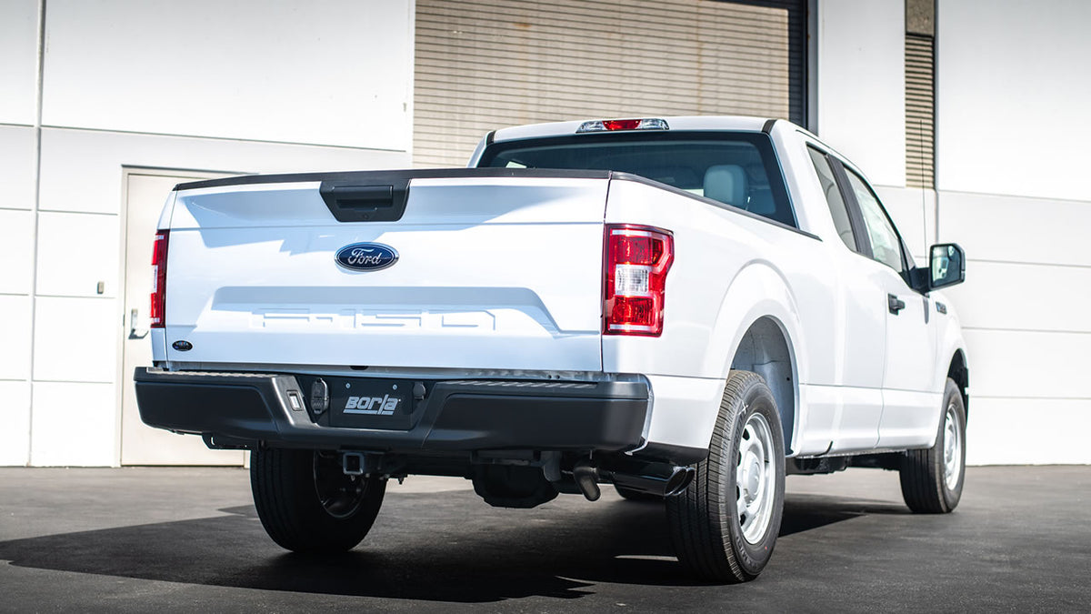 Borla 140617BC Cat-Back Exhaust System Touring with Black Chrome Tips for 2015-2020 Ford F-150 (2.7L/3.5L V6)