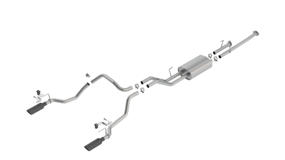 Borla 140638BC Cat-Back Exhaust System Touring with Black Chrome Tips for 2014-2021 Toyota Tundra (4.6L/5.7L V8)