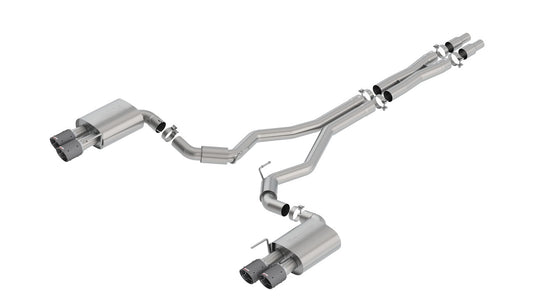 Borla 140745CF Cat-Back Exhaust System S-Type with Carbon Fiber Tips for 2018-2023 Ford Mustang GT (5.0L)