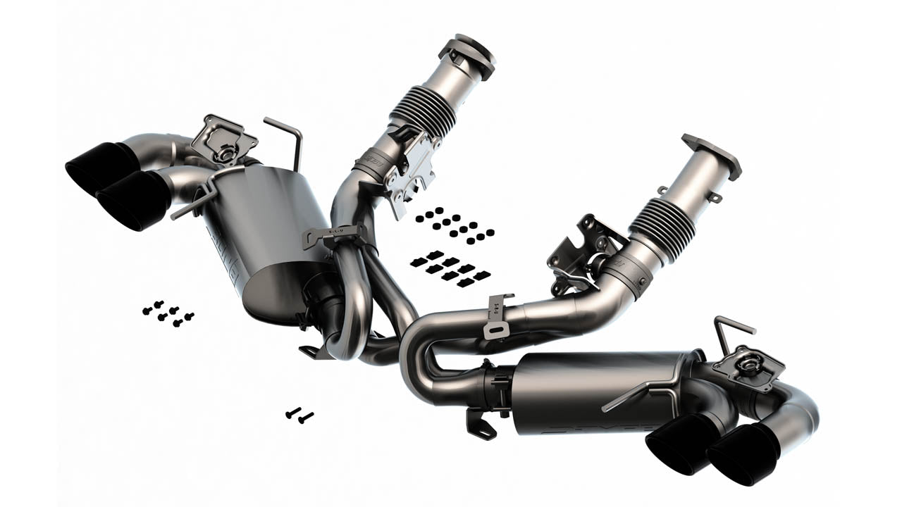 Borla 140838BC 2020-2026 Corvette Stingray C8 Cat-Back Exhaust System S-Type - Black Chrome Tips