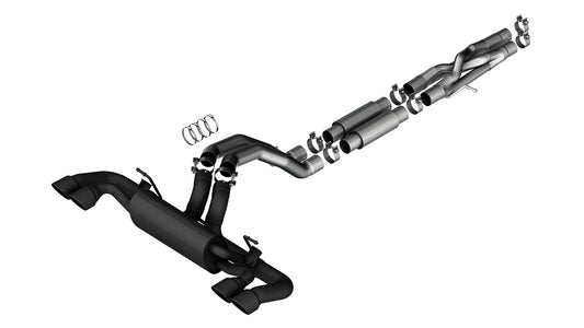 Borla 140892CB Cat-Back Exhaust System S-Type with Black Coated Tips for 2021-2025 Jeep Wrangler Rubicon 392 (6.4L V8)