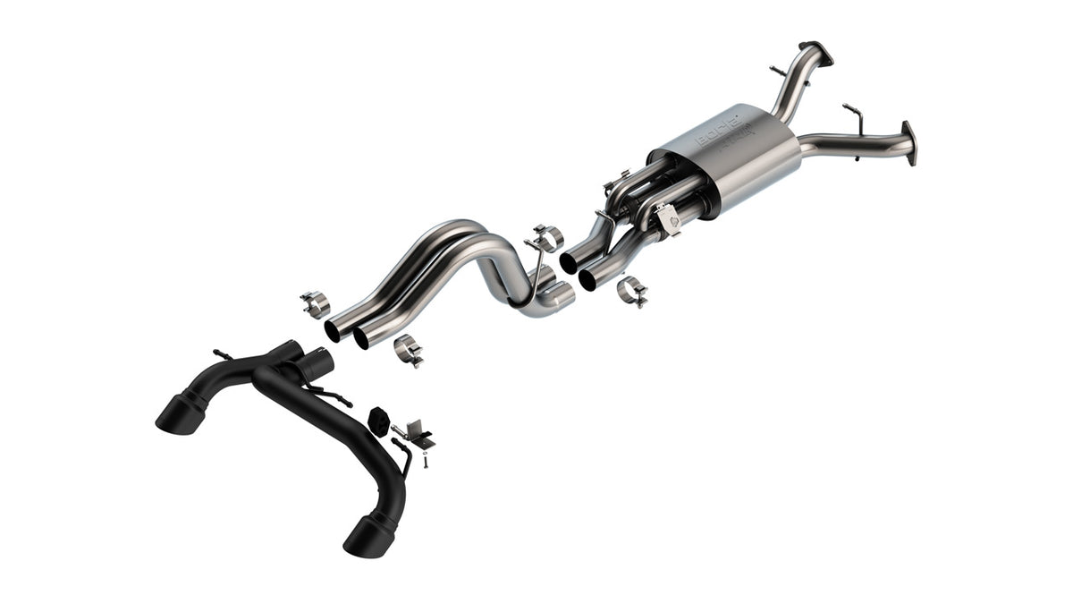 Borla 140934CB Cat-Back Exhaust System ATAK with Black Coated Tips for 2022-2026 Ford Bronco Raptor (3.0L V6 Twin Turbo)