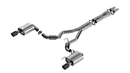 Borla 140960CFBA Cat-Back Exhaust System S-Type with Carbon Fiber Tips for 2024-2026 Ford Mustang GT (5.0L V8, without Active Exhaust)