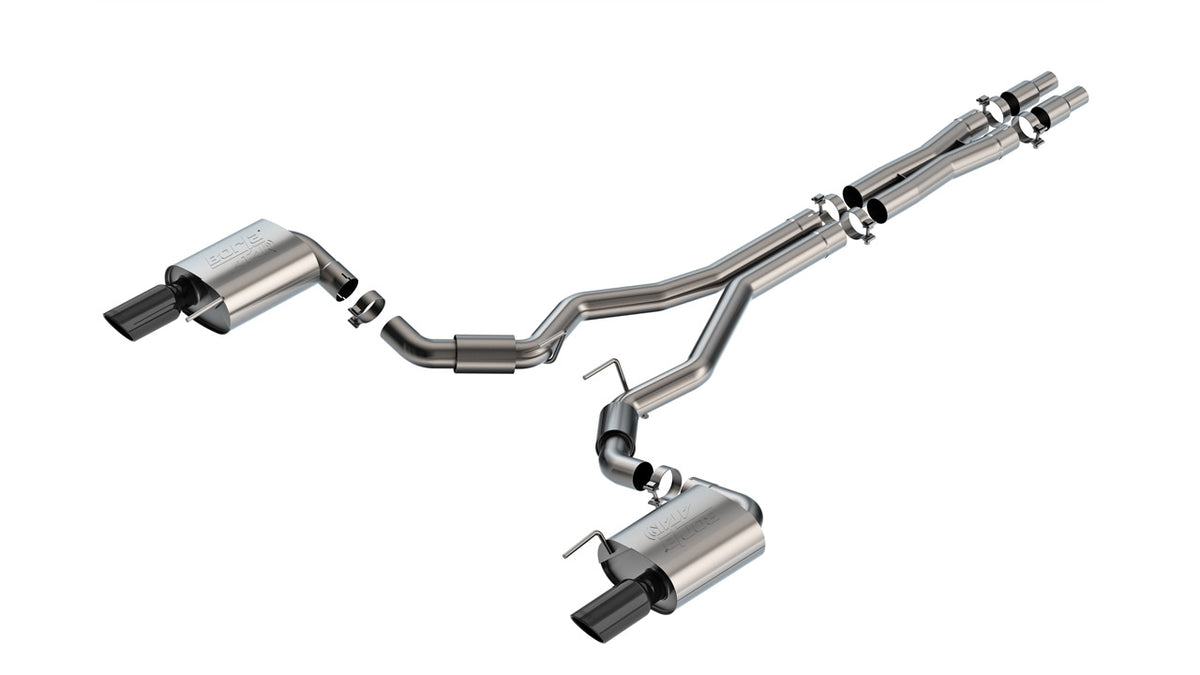 Borla 140961BC Cat-Back Exhaust System ATAK with Black Chrome Tips for 2024-2026 Ford Mustang GT (5.0L V8, without Active Exhaust)