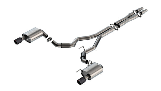 Borla 140961CFBA Cat-Back Exhaust System ATAK with Carbon Fiber Tips for 2024-2026 Ford Mustang GT (5.0L V8, without Active Exhaust)