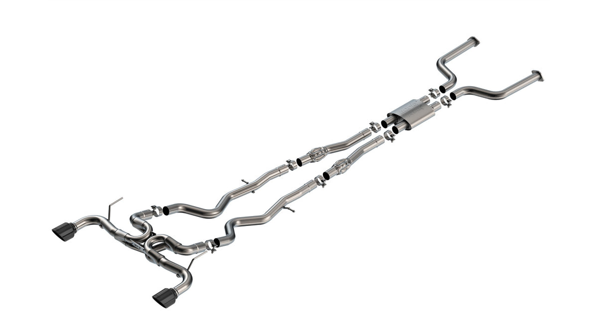 Borla 140978BC Cat-Back Exhaust System ATAK with Black Chrome Tips for 2016-2024 Infiniti Q50