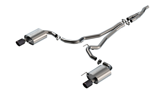 Borla 140979CFBA Cat-Back Exhaust System S-Type with Carbon Fiber Tips for 2024-2026 Ford Mustang EcoBoost (2.3L, without Active Exhaust)