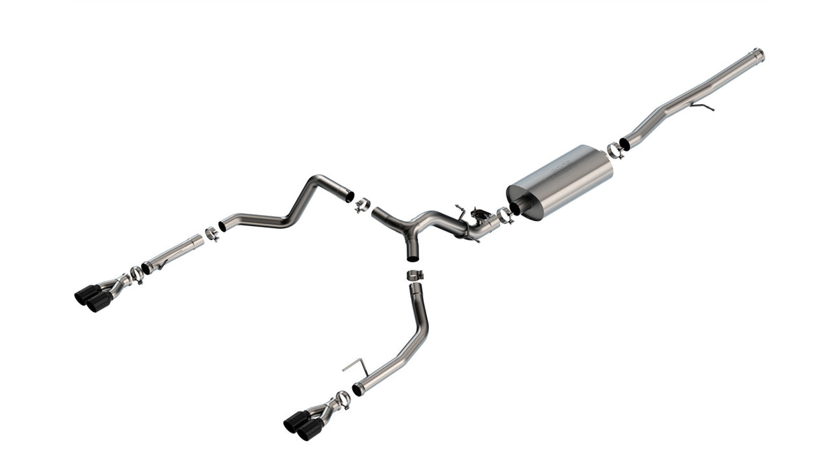 Borla 140991BC Cat-Back Exhaust System Touring with Black Chrome Tips for 2024-2026 Chevrolet Silverado 1500 / GMC Sierra 1500 (6.2L V8)