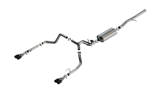 Borla 140991BC Cat-Back Exhaust System Touring with Black Chrome Tips for 2024-2026 Chevrolet Silverado 1500 / GMC Sierra 1500 (6.2L V8)