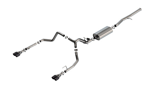 Borla 140991CFBA Cat-Back Exhaust System Touring with Carbon Fiber Tips for 2024-2026 Chevrolet Silverado 1500 / GMC Sierra 1500 (6.2L V8)