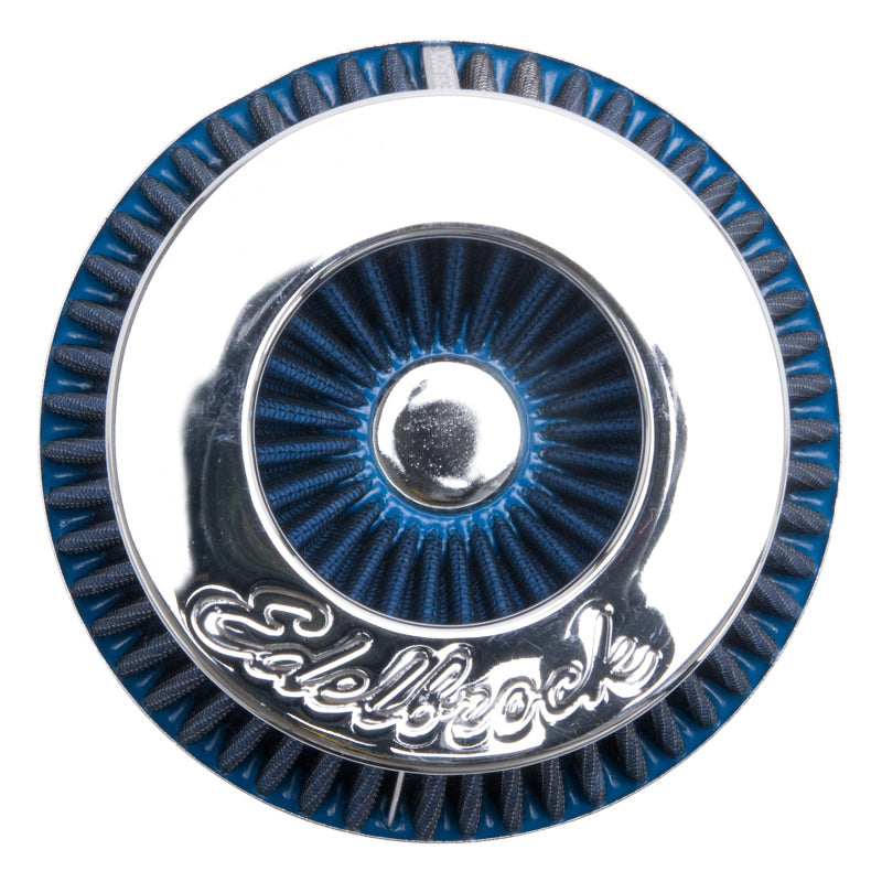 Edelbrock 43643 Air Filter Pro-Flo Series Conical 6.7 in Tall Blue/Chrome