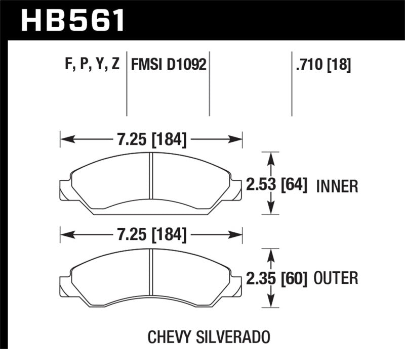 Hawk Performance HB561Z.710 Performance Ceramic Street Brake Pads