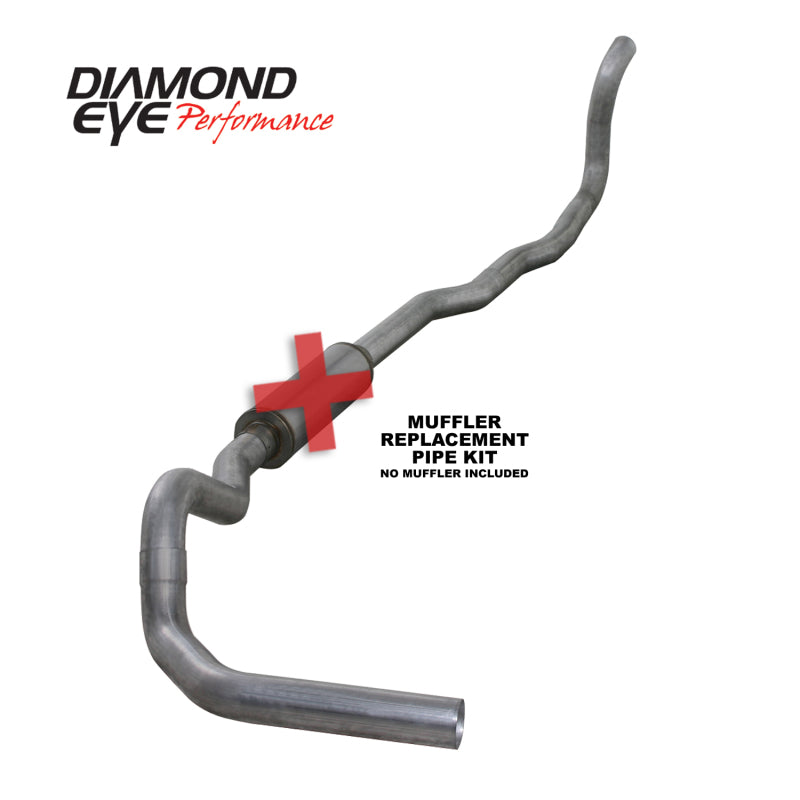 Diamond Eye K4211A-RP 4in Turbo-Back Exhaust Muffler Replacement Pipe - 1989-1993 Dodge W250/W350 | Aluminized