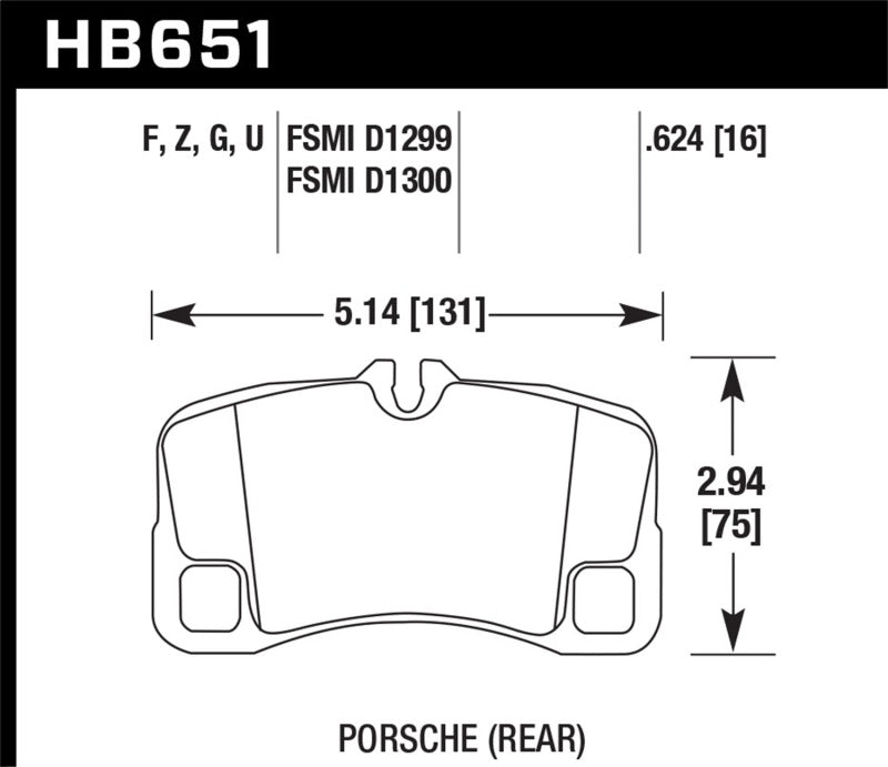 Hawk Performance HB651G.624 DTC-60 Motorsport Brake Pads