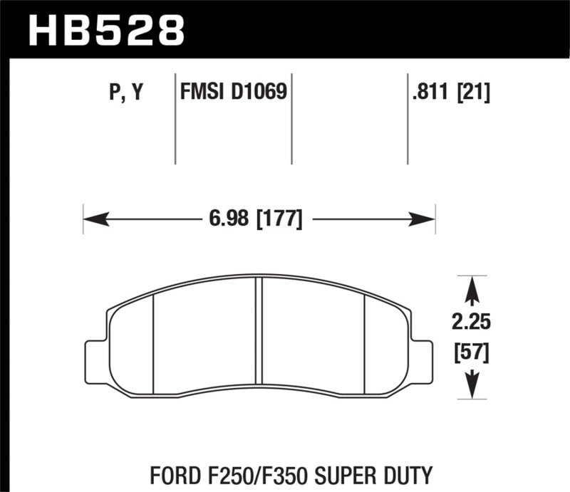 Hawk Performance HB528P.811 Super Duty Street Brake Pads