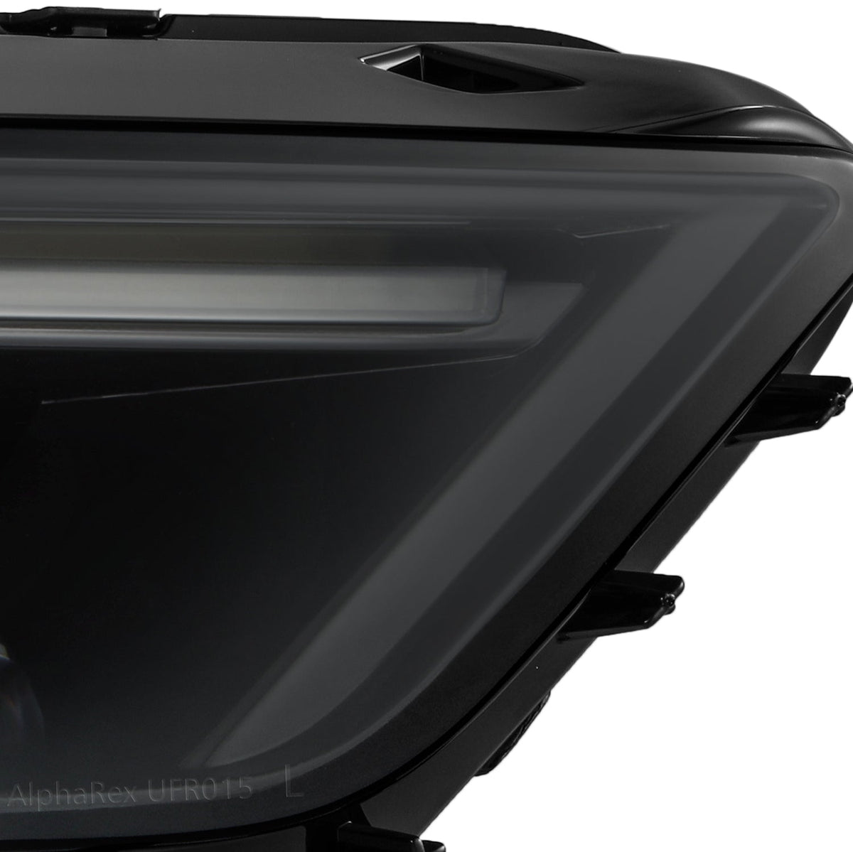 AlphaRex 880261 15-17 Ford Mustang NOVA LED Projector Headlights Alpha Black with Activation Light/Sequential Signal/Switch DRL