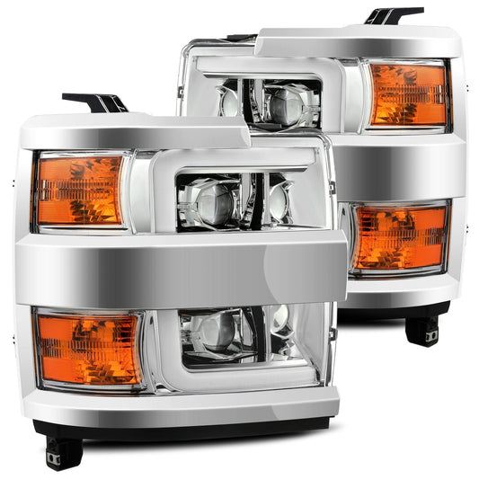 AlphaRex 880099 2015-2019 Chevrolet Silverado 2500/3500 LUXX-Series Projector Headlights Chrome with Activation Sequential Signal & DRL