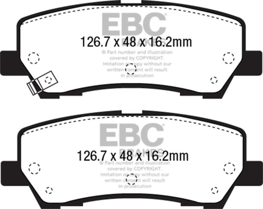 EBC 15+ Ford Mustang 2.3 Turbo Performance Pkg Yellowstuff Rear Brake Pads DP43043R