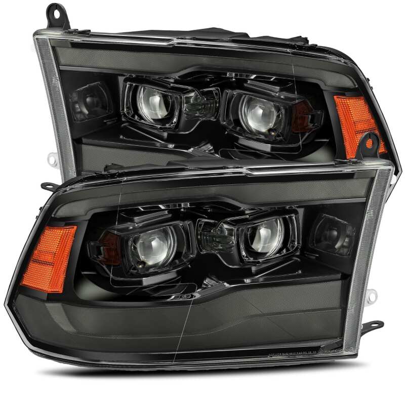 AlphaRex 880540 09-18 Ram 1500 HD LUXX Projector Headlight Plank Style Jet Black w/Activation Light/Sequential Signal/Smoked DRL