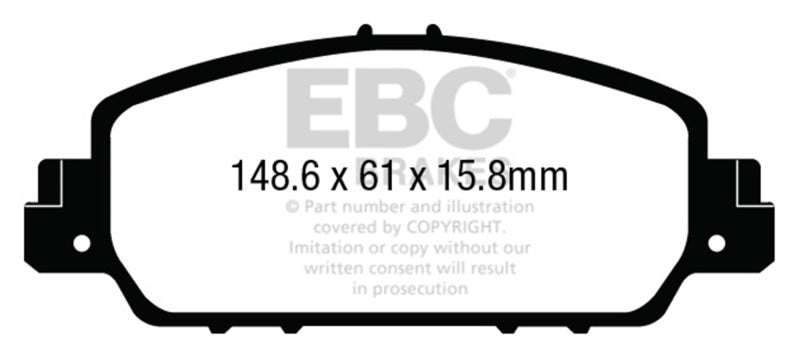 EBC 13+ Honda Accord Coupe 2.4 EX Yellowstuff Front Brake Pads DP43014R