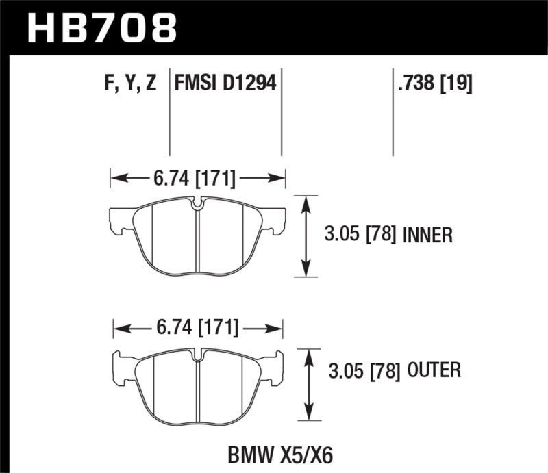 Hawk Performance HB708F.738 Street Brake Pad