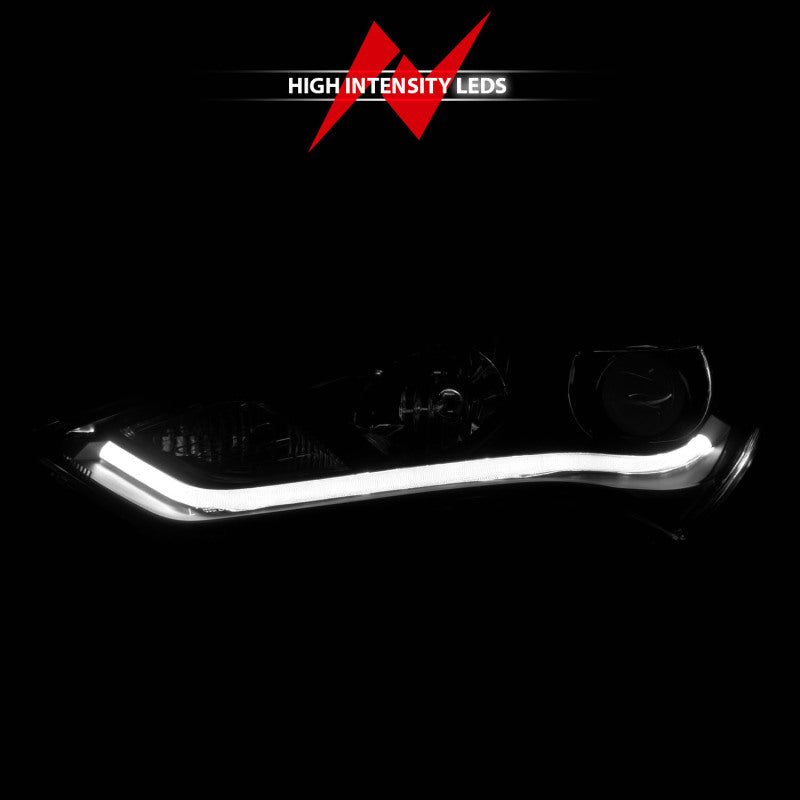 ANZO 2013-2016 Hyundai Genesis Projector Headlights w/ Plank Style Design Black (HID Compatible)