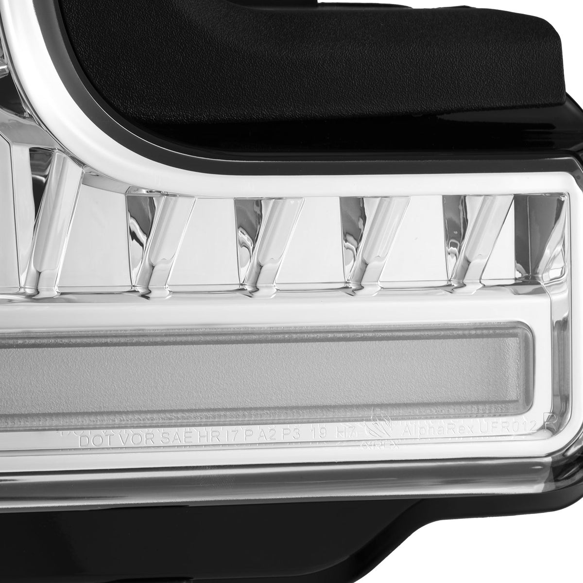 AlphaRex 880346 17-19 Ford F-250/350/450/550 Super Duty LUXX-Series LED Projector Headlights Chrome with Sequential Signal & Switchback DRL