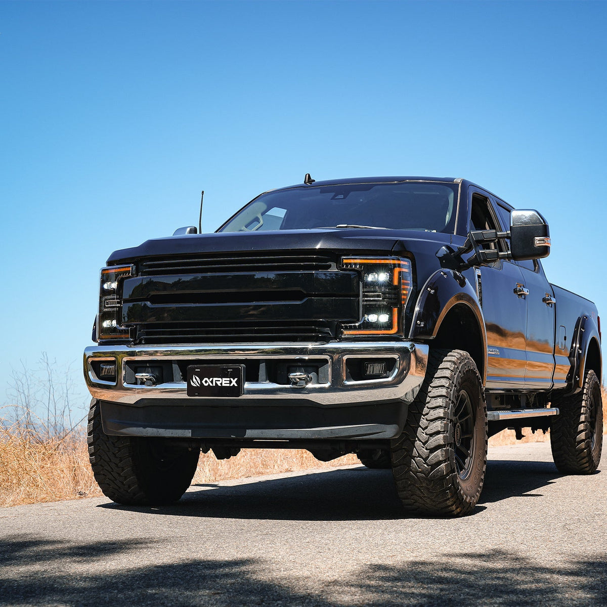 AlphaRex 880324 17-19 Ford F-250/350/450 SD NOVA-Series LED Projector Headlights Alpha-Black with Activation Light Sequential Signal & Switchback DRL