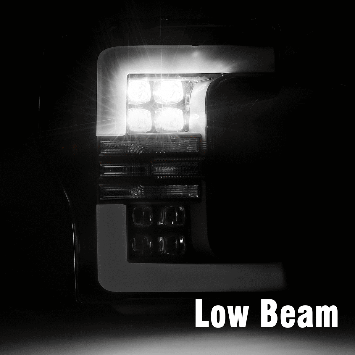 AlphaRex 880101 17-19 Ford F-250 SD NOVA LED Projector Headlights Plank Style Chrome with Activation Light/Sequential Signal